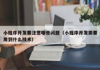 小程序开发要注意哪些问题（小程序开发需要用到什么技术）