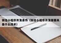 微信小程序开发条件（微信小程序开发需要具备什么技术）