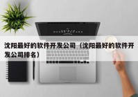 沈阳最好的软件开发公司（沈阳最好的软件开发公司排名）