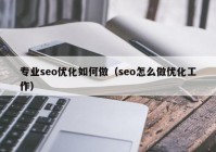 专业seo优化如何做（seo怎么做优化工作）